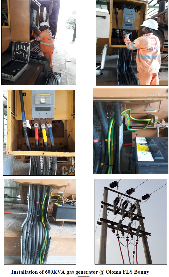 600KVA gas generator installation