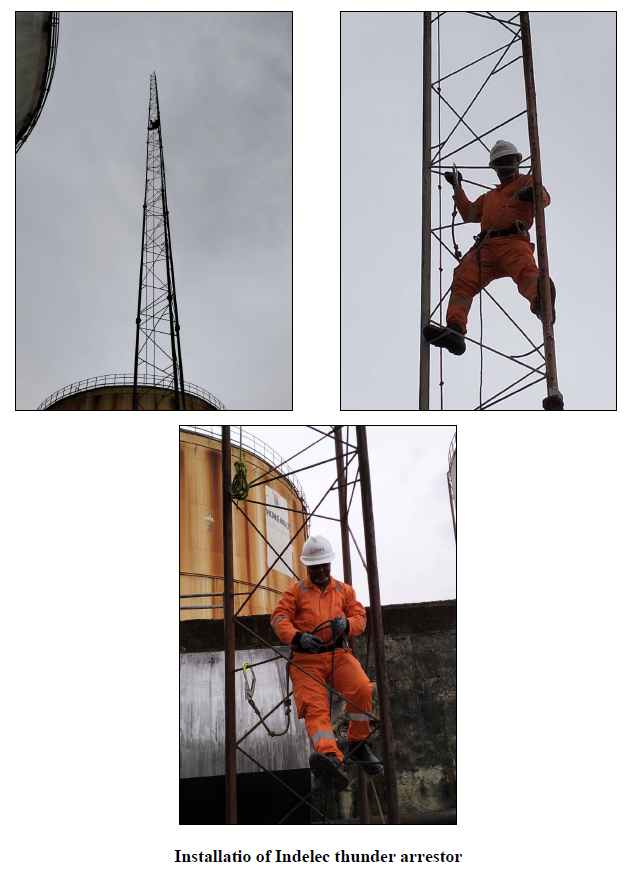 Indelec thunder arrestor installation