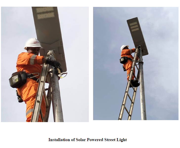 Solar street light installation